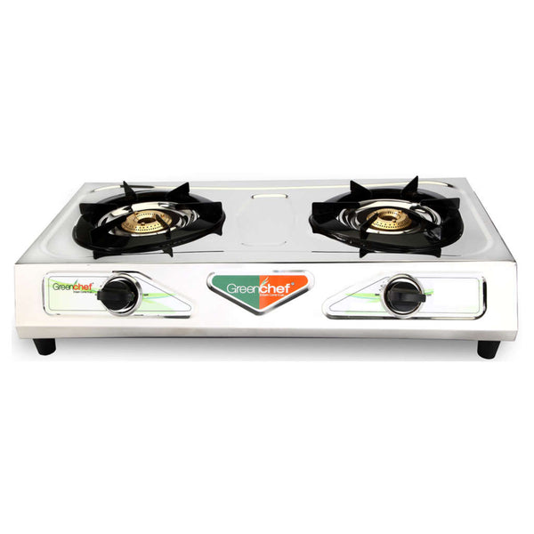 Greenchef Chandini Auto Ignition Stainless Steel Gas Stove 2 Burner