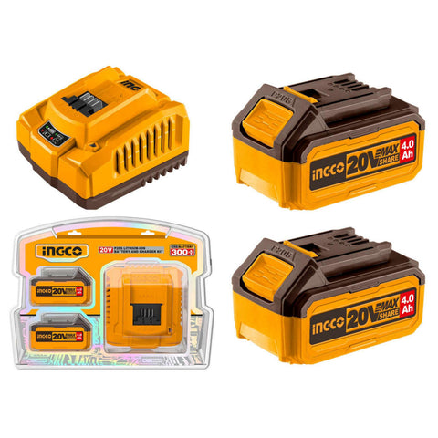 Ingco Lithium-Ion Battery And Charger Kit 20 V FBCPK1424