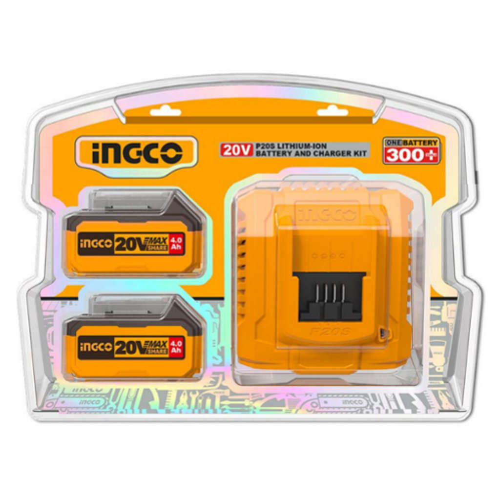 Ingco Lithium-Ion Battery And Charger Kit 20 V FBCPK1424