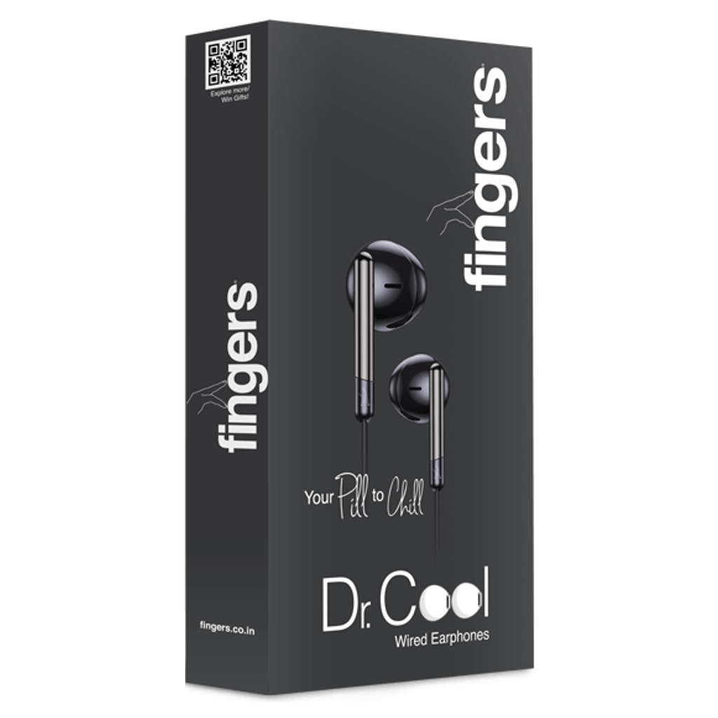 Fingers Dr. Cool Wired Earphone Cool Black