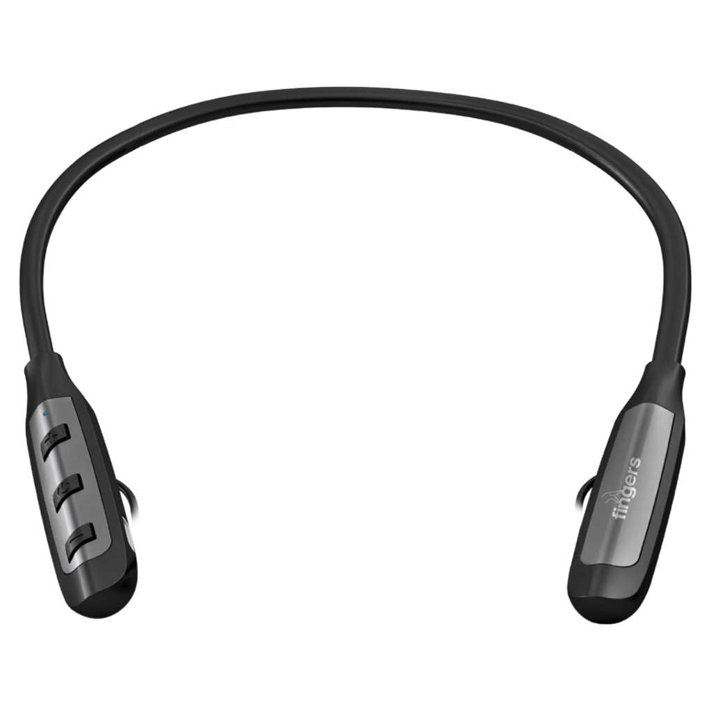 Fingers Cozy Wireless Neckband Earphones Classic Black + Dark Silver