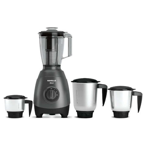 Havells Zello Mixer Grinder With 4 Jars 750W Grey GHFMGEPG075