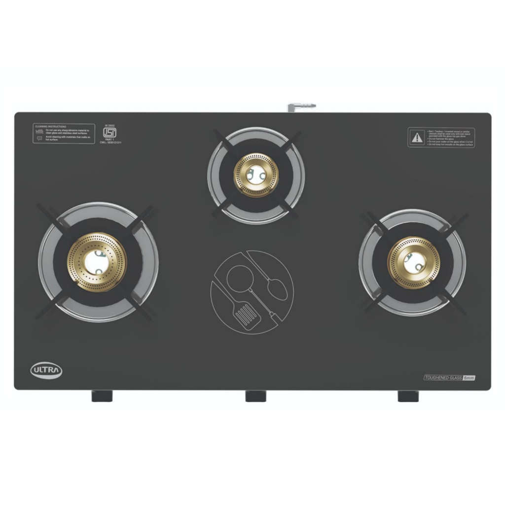 Elgi Ultra Duraflame 3GT Glass Top Gas Stove 3 Burner