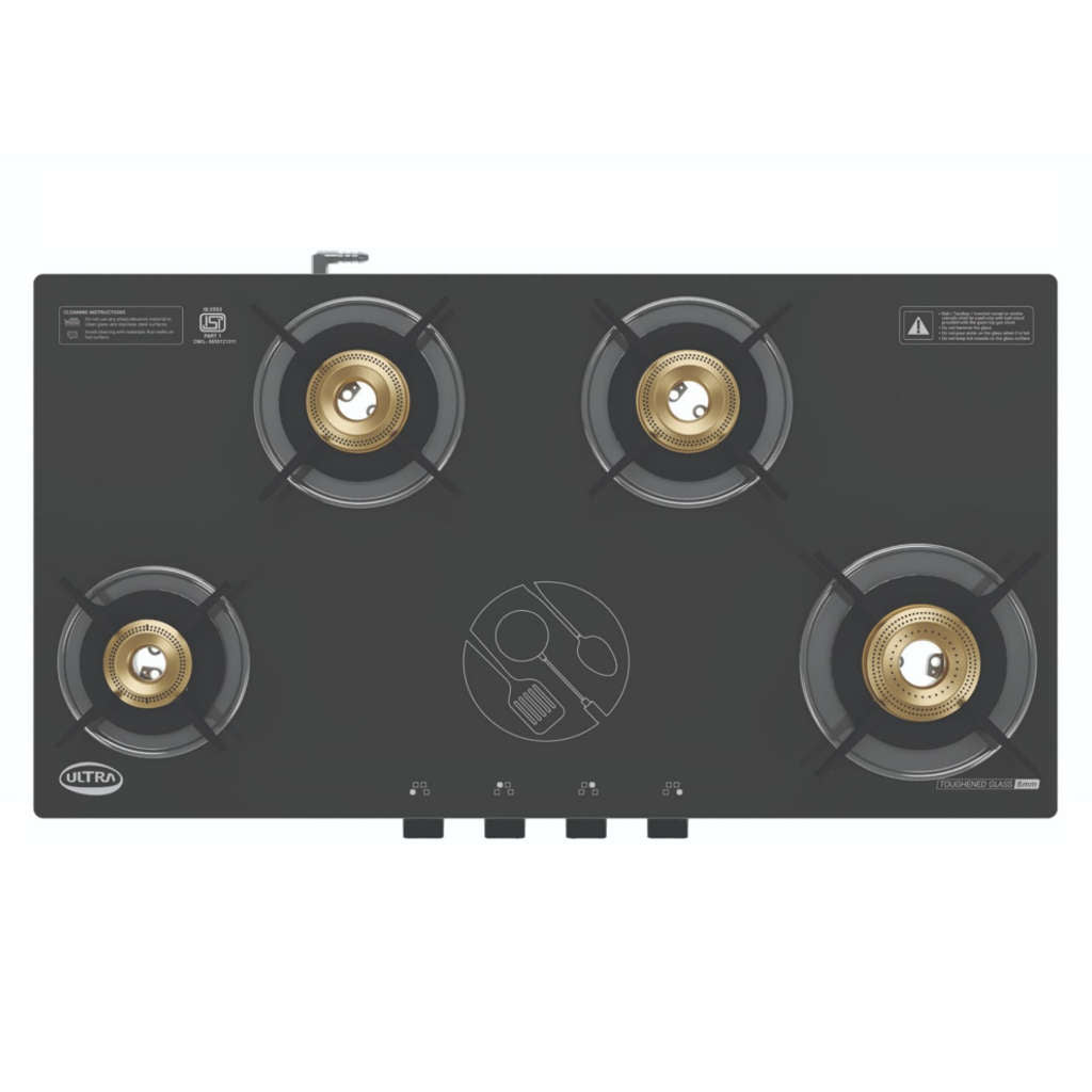Elgi Ultra Duraflame 4GT Glass Top Gas Stove 4 Burner