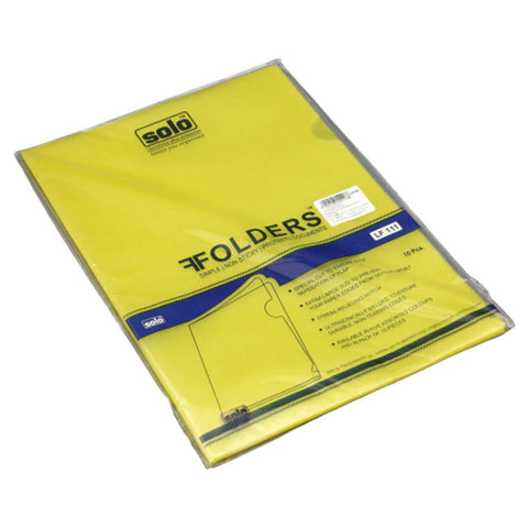 Solo Clear Holder With L Folder Transparent Yellow F/C Size LF 111