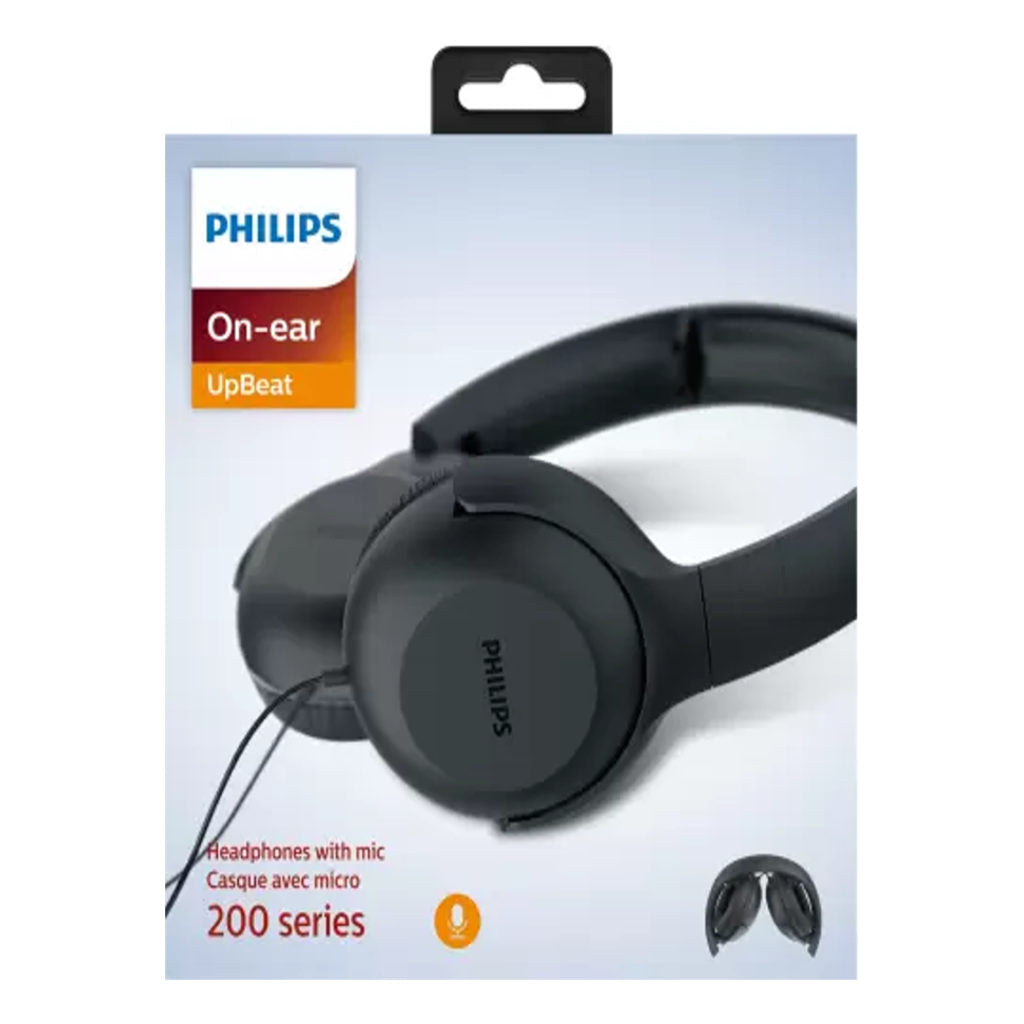 Philips Earphone With Mic Black TAUH201BK
