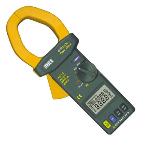 Meco Clamp-On TRMS Power Meter For AC/DC Power Measurement 3f/1f 4500