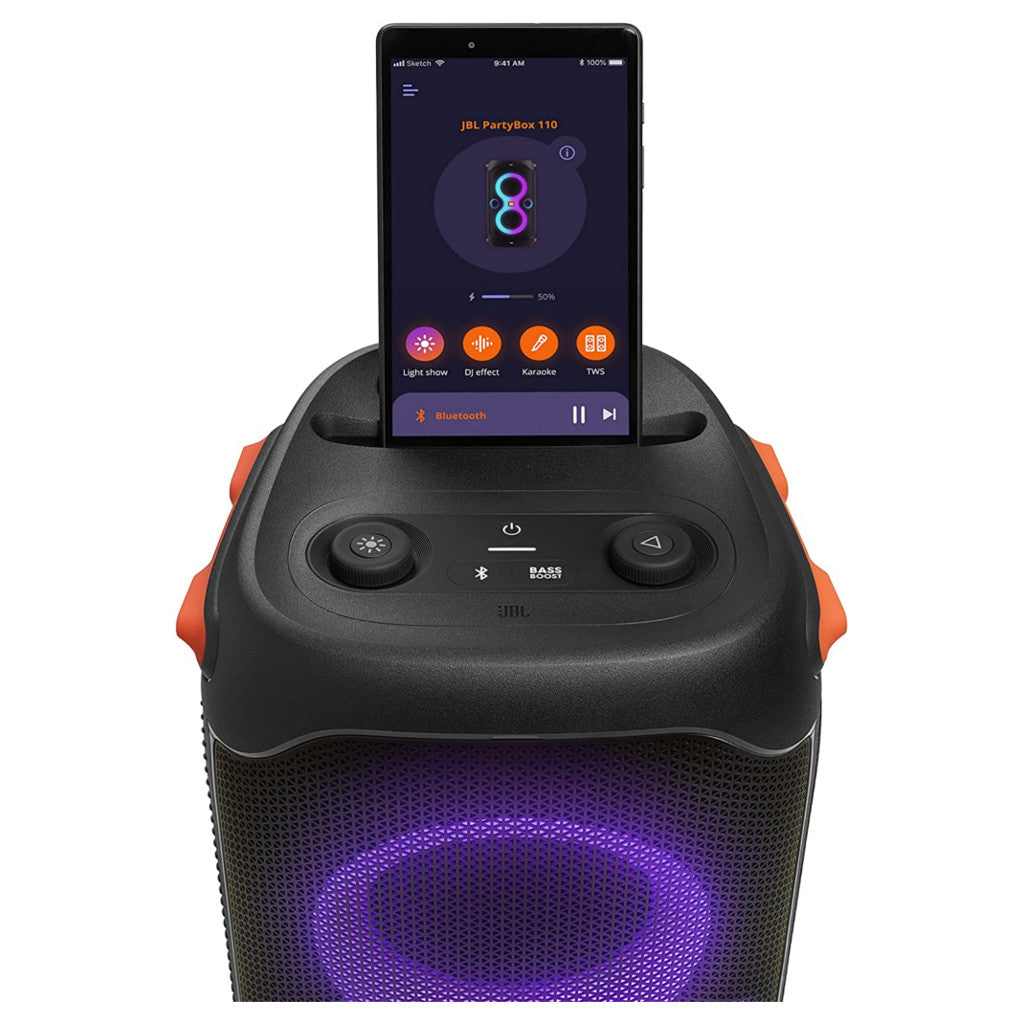 JBL Partybox 110 Portable Party Speaker With 160W Powerful Sound Black