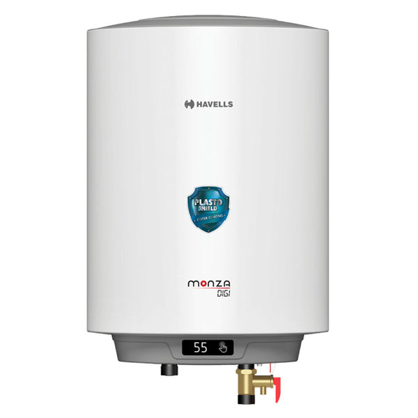 Buy Havells Monza Digi Storage Water Heater 10L White Grey GHWAMJSWG010  Online at Bestomart ...