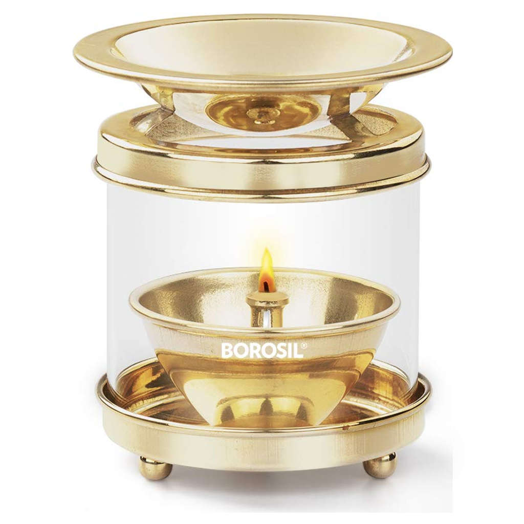 Borosil Brass Diffuser Akhand Diya Medium HDTRDFBR100