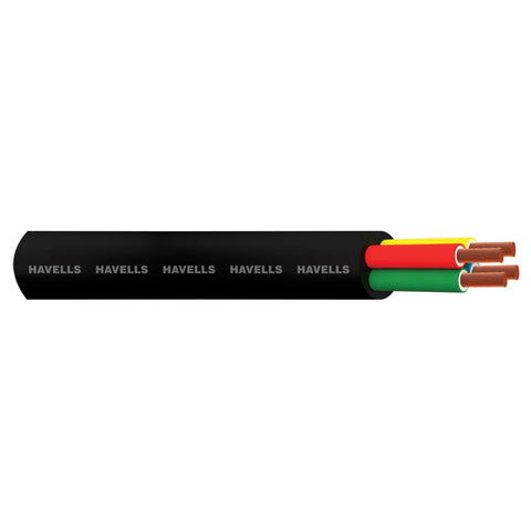 Havells 3 Core Round PVC insulated and FR PVC Round Sheathed Flexible Industrial Cables - 100 meters