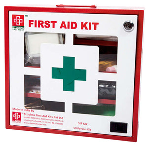 St.John's Industrial First Aid Kit Large - Metal Box Wall Mounted With Acrylic Door  - 175 Components SJF M2
