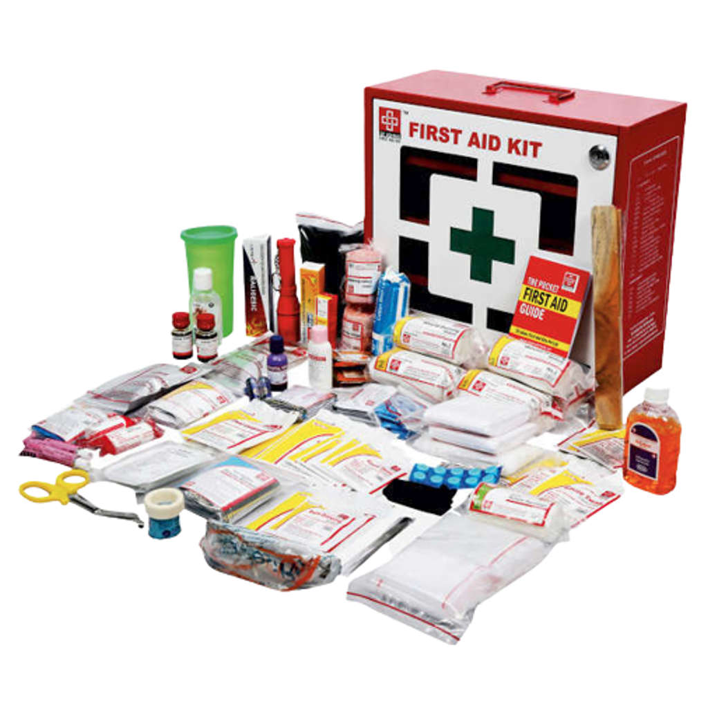 St.John's Industrial First Aid Kit Large - Metal Box Wall Mounted With Acrylic Door  - 175 Components SJF M2
