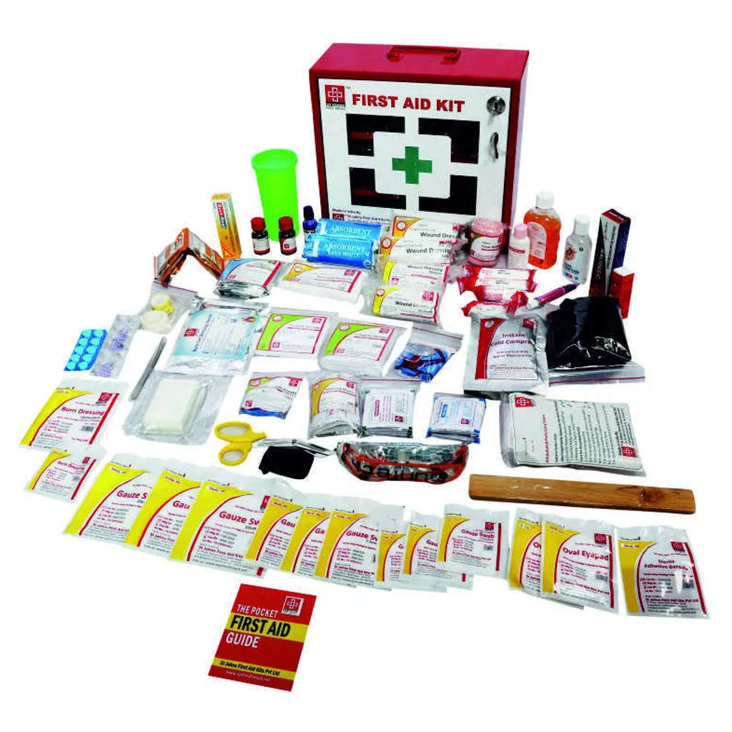 St.John's Industrial First Aid Kit Large - Metal Box Wall Mounted With Acrylic Door  - 170 Components SJF M3