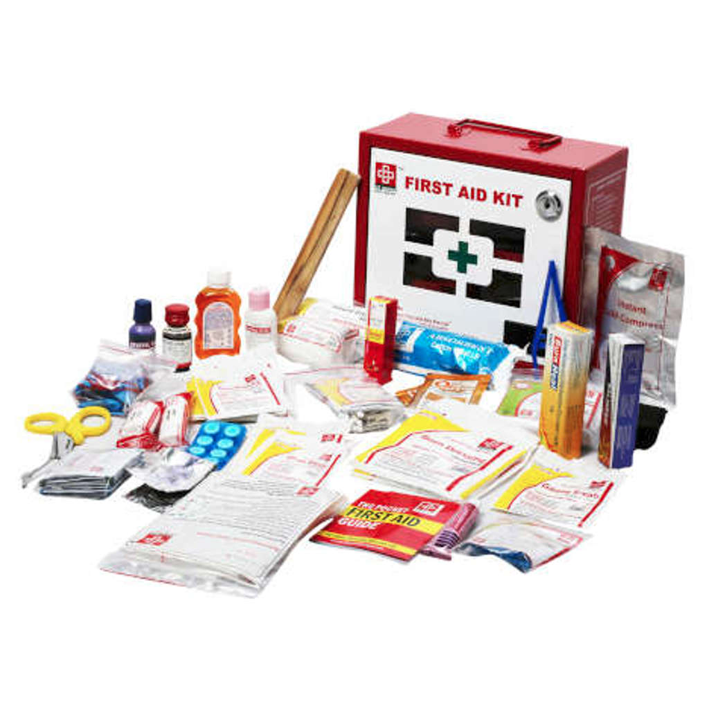 St.John's Industrial First Aid Kit Small - Metal Box Wall Counted With Acrylic Door  - 119 Components SJF M4