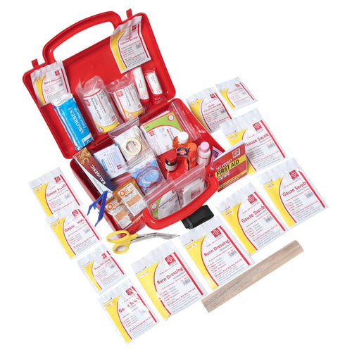 St.John's Workplace First Aid Kit Medium - Plastic Box Handy - Red - 110 Components SJF P3