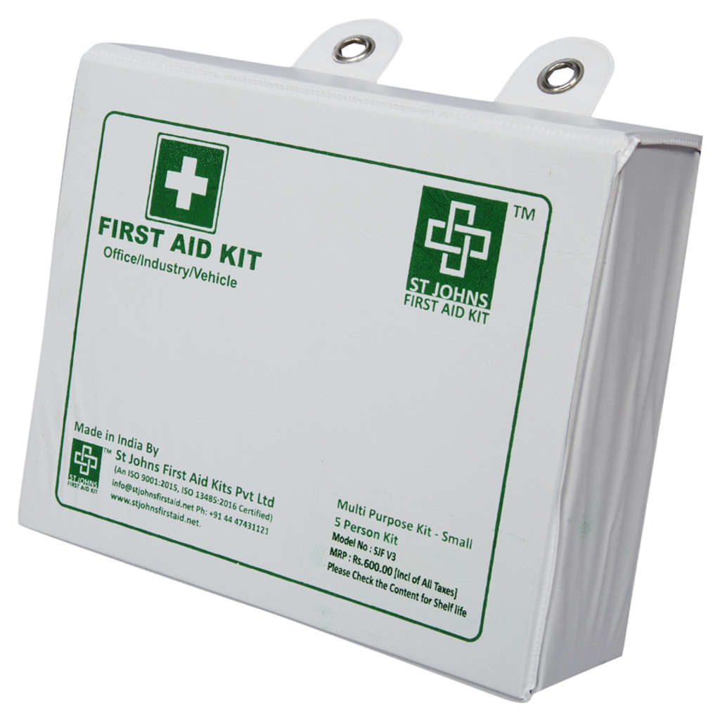 St.John's All Purpose First Aid Kit Small - Vinyl Cardboard Box - 36 Components SJF V3