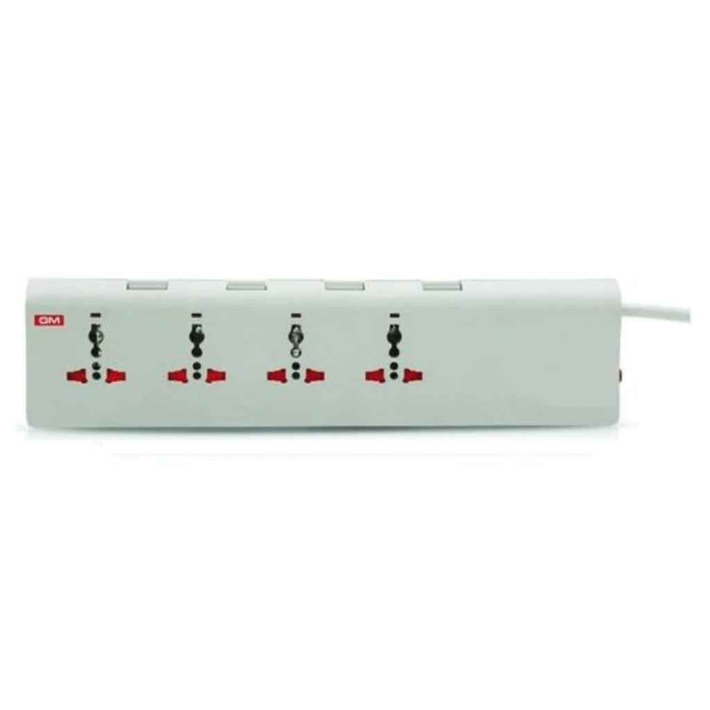 GM E-Book 4+4 Spike Adaptor with Individual Switch, Indicator, Safety Shutter, International - GM 3061