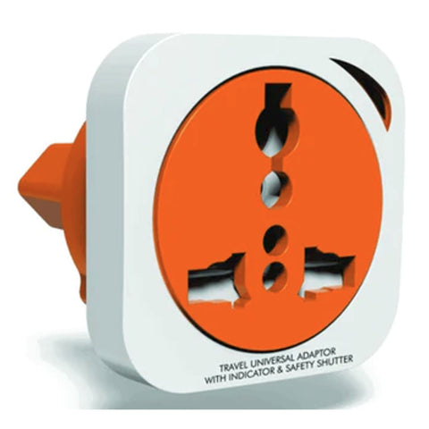 GM 2 Pin Square Universal Travel Adaptor with Surge Protector and Safety Shutter – GM3009