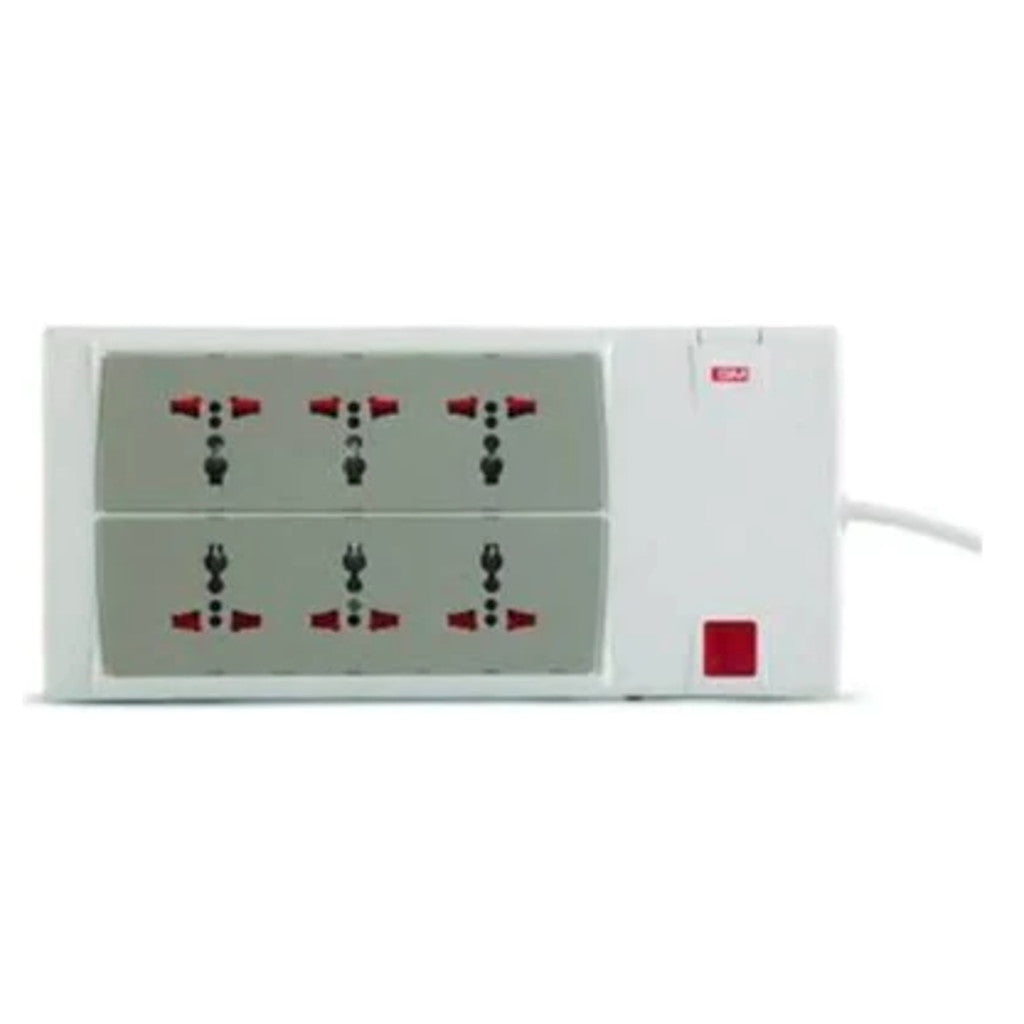 GM G-POWER 6+1 SPIKE GUARD WITH MASTER SWITCH, INDICATOR, SAFETY SHUTTER, INTERNATIONAL SOCKETS AND SURGE PROTECTOR – GM3059