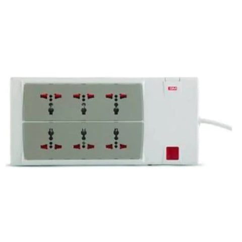 GM G-POWER 6+1 SPIKE GUARD WITH MASTER SWITCH, INDICATOR, SAFETY SHUTTER, INTERNATIONAL SOCKETS AND SURGE PROTECTOR – GM3059