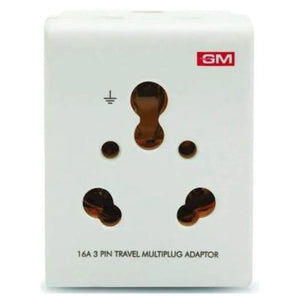 GM 16A 3-Pin Multi Plug Adapter (White – GM3050)