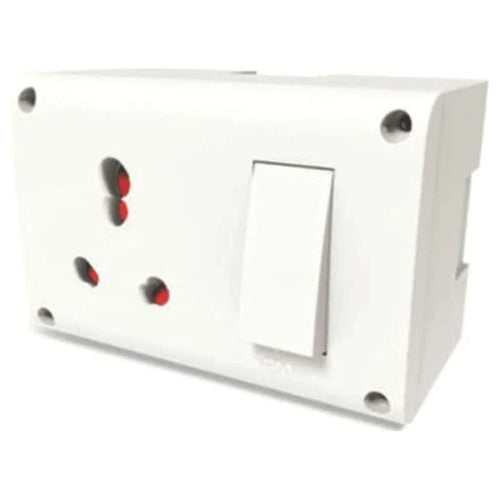 GM G-HOME VAYU 6/16A 3 in 1 Universal Switch & Socket Combined with Safety Shutter and Gang Box – GM8149