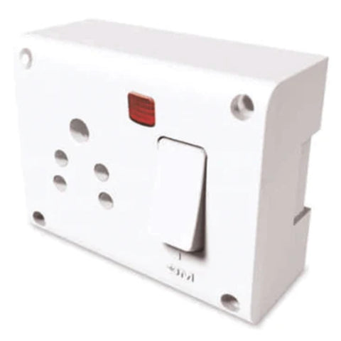 GM G-ERA 6A Switch & Socket Combined with Indicator and Gang Box – GM8543