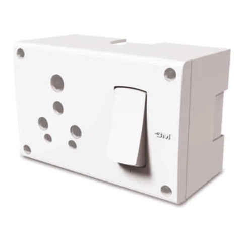 GM G-ERA ERION 3 in 1 Universal Switch & Socket Combined with Gang Box – GM8649