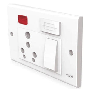 GM G-WEA EVON 6/16A 5 in 1 Universal Switch & Socket Combined with Safety Shutter – GM8571