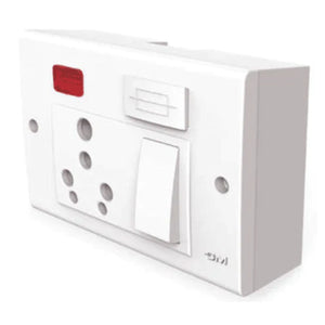 GM G-ERA EVON 6/16A 5 in 1 Universal Switch & Socket Combined with Safety Shutter and Gang Box – GM8572