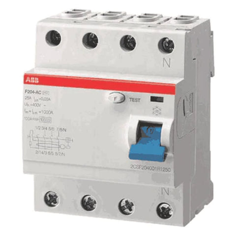 ABB RCCB 25-63A Four Pole  F200 Series