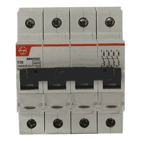 L&T [ Lauritz Knudsen ] MCB 0.5A-63A C Curve Four Pole