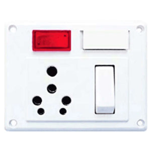 Lisha 6/16A Switch & Socket Combined With Fuse & Red Indicator 2004
