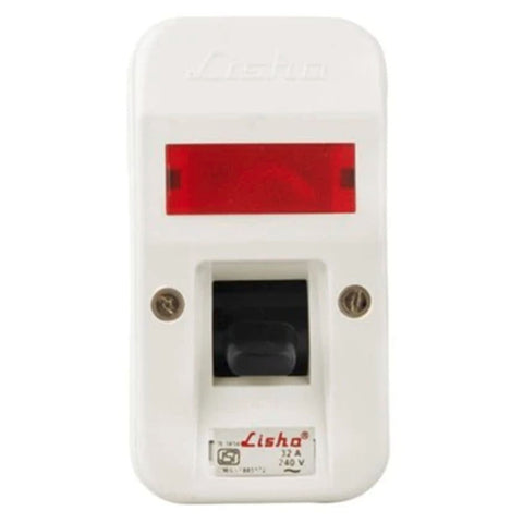 Lisha Surface D.P Switch With Red Indicator 32A 240V 4033