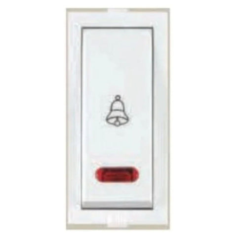 Anchor Roma Bell Push Switch With Indicator 10A 240V 1Module 66133