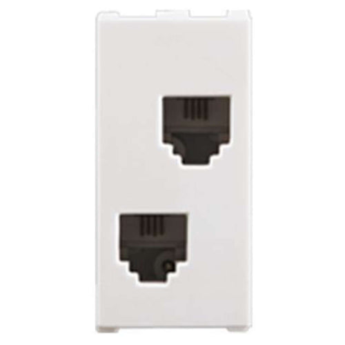 Anchor Roma RJ11 Tel Jack Double With Shutter 1Module 66552