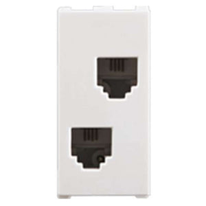Anchor Roma RJ11 Tel Jack Double With Shutter 1Module 66552