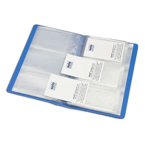 Solo Business Cards Holder 240 Cards Blue BC 802