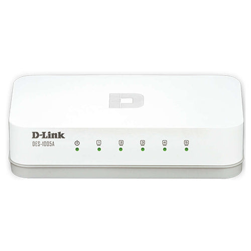 D-Link 5-Port 10/100 Mbps Fast Ethernet Desktop Switch In Plastic Casing DES-1005A