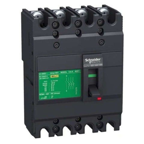 Schneider EasyPact EZC Molded Case Circuit Breakers 4 Pole 15A-100A