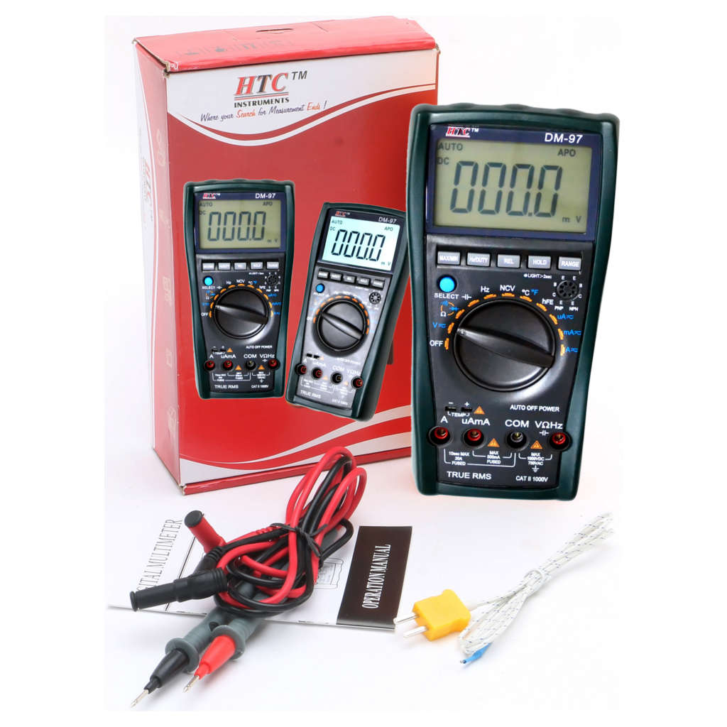 HTC Digital Multimeter With Temp/TRms DM – 97