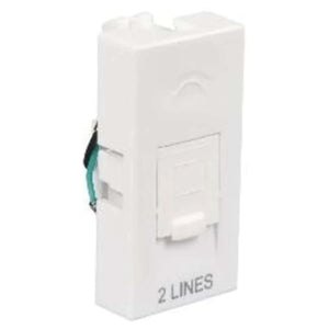 MK Citric RJ11 2 Line Telephone Jack With Shutter 1Module CW492WHI