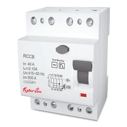 Fybros ARMOR RCCB Four Pole 25A - 100A