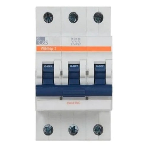 C&S WiNtrip2 D-Curve MCB Three Pole 0.5A-63A