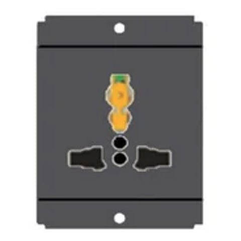 Norisys Square Series International Multi Shuttered Socket 13A 2Module S7532 .23