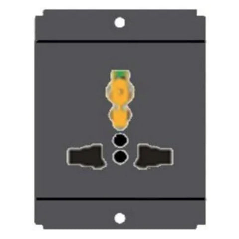 Norisys Square Series 3 Pin Shuttered Socket (Flat) 2Module S7531 .23