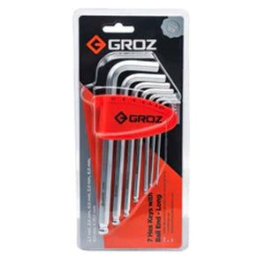 Groz Hexagon Key Set Long Ball End 7Pc ALN/HX-BL/7L/GRZ