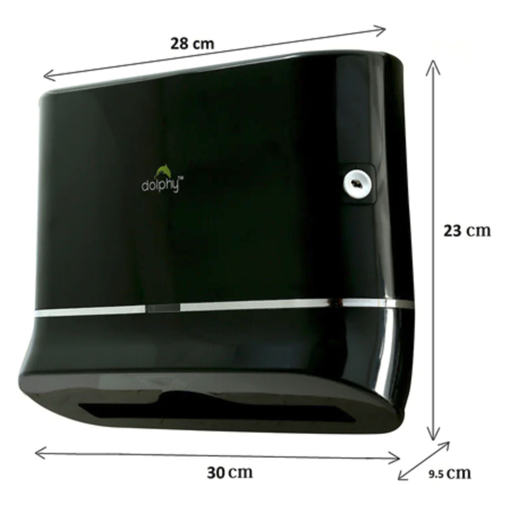 Dolphy Multifold Mini Hand Towel Paper Dispenser Black DPDR0002