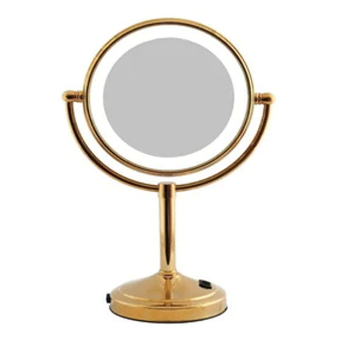 Dolphy Table Top Dual Side LED 5x Magnifying Mirror Gold DMMR0026